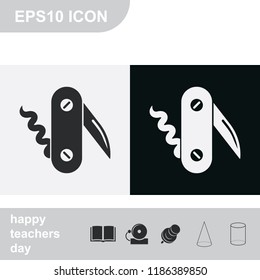 Knife flat black and white vector icon.
