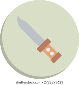 Icono de estilo de círculo plano de cuchillo