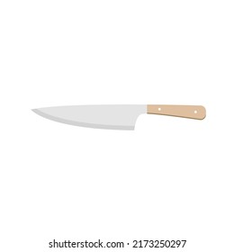 Ilustración vectorial de diseño plano de cuchilla. El cuchillo está afilado Se utiliza para cocinar y es un equipo esencial para los chefs.