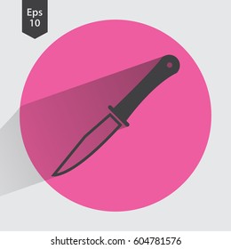 Knife Flat Icon. Simple Sign Of Army Knife. Vector Illustrated Symbol
