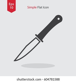 Knife Flat Icon. Simple Sign Of Army Knife. Vector Illustrated Symbol