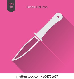 Knife Flat Icon. Simple Sign Of Army Knife. Vector Illustrated Symbol