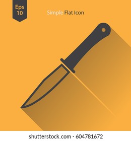 Knife Flat Icon. Simple Sign Of Army Knife. Vector Illustrated Symbol