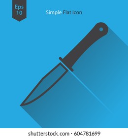 Knife Flat Icon. Simple Sign Of Army Knife. Vector Illustrated Symbol