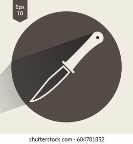 Knife Flat Icon. Simple Sign Of Army Knife. Vector Illustrated Symbol