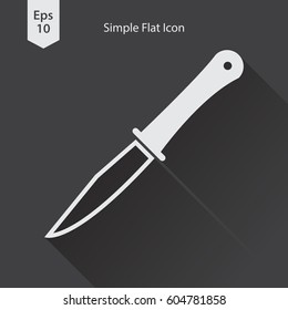 Knife Flat Icon. Simple Sign Of Army Knife. Vector Illustrated Symbol