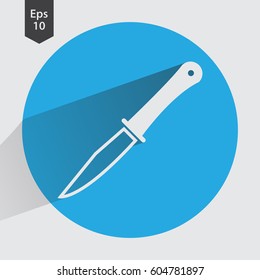 Knife Flat Icon. Simple Sign Of Army Knife. Vector Illustrated Symbol