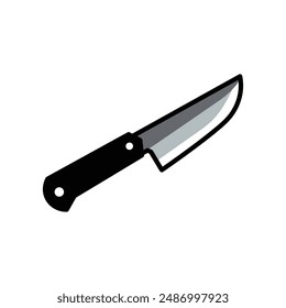 Icono de cuchillo plano. Simple Vector de cuchillo. Cuchillo icono plano sobre fondo blanco.