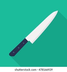 Knife flat icon. You can be used Knife icon for several purposes like: websites, UI, UX, print templates, promotional materials, info-graphics, web and mobile phone apps.