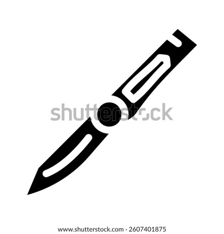 knife foldable rock climbing glyph icon vector. knife foldable rock climbing sign. isolated symbol illustration