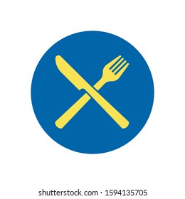 Knife and folk set vector icon illustration sign