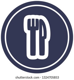 knife and fork circular icon symbol