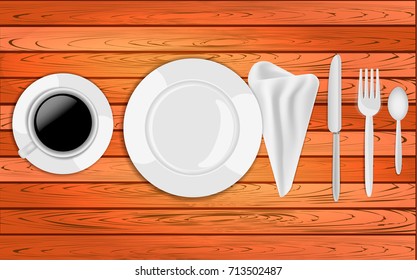 knife fork coffee and spoon,view from above
