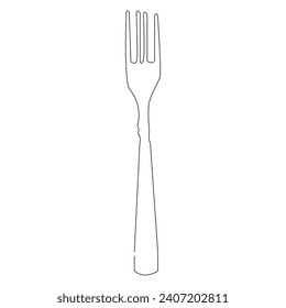 Knife and fork continuous single line outline vector art drawing and simple one line minimalist design