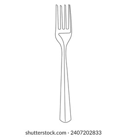 Knife and fork continuous single line outline vector art drawing and simple one line minimalist design