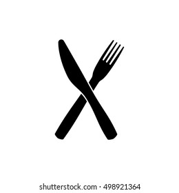 Knife and fork crossed icon vector