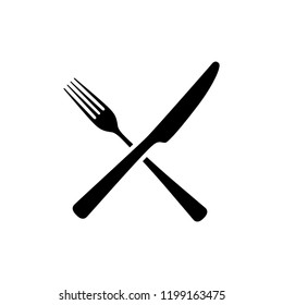 knife and fork crossed vector