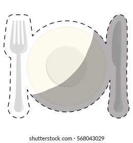 knife and fork cutlery icon image vector illustration design 