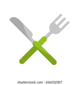 knife and fork cutlery isolated icon