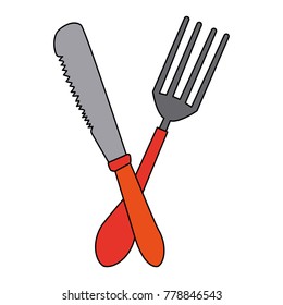 Knife and fork cutlery utensil