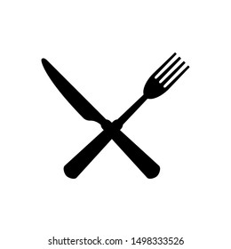 Knife And Fork Icon Black Isolated Vector Illustration Restaurant Food Cutlery Symbol