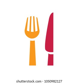 knife and fork icon, cutlery isolated, vector restaurant menu