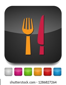 knife and fork icon, cutlery isolated, vector restaurant menu