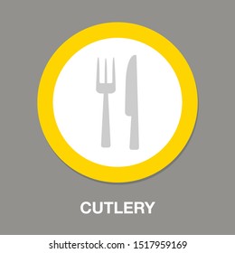 knife and fork icon, cutlery isolated, vector restaurant menu