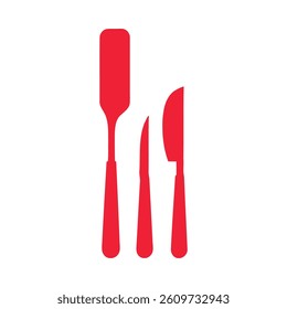 Knife and fork icon. Cutlery symbol. Flat Vector illustration
