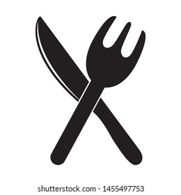 Knife and fork icon design. cutlery and kitchen icon design. knife and fork flat style icon. Vector illustration.