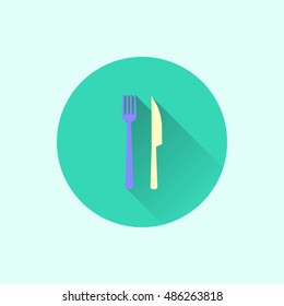 knife fork icon. flat style