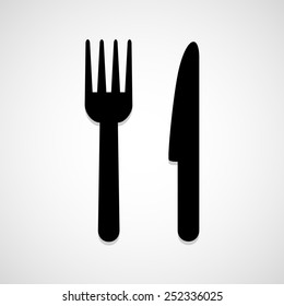 Knife and fork icon great for any use. Vector EPS10.