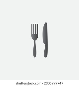 Knife Fork Icon Illustration Vector Editable Color