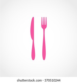 Knife & Fork Icon Isolated on White Background