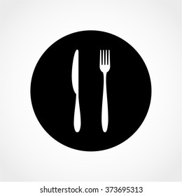 Knife & Fork Icon Isolated on White Background
