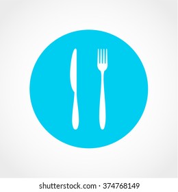 Knife & Fork Icon Isolated on White Background
