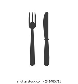 The knife and fork icon. symbol. Flat Vector illustration. Set