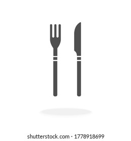 Knife and Fork Icon Vector Illustration - Eating Out Dining Concept