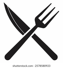 Knife fork icon vector on white background.