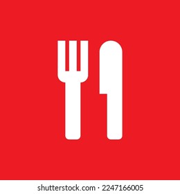 Knife- und Gabelsymbole, grafische Ressourcenvorlagen, Vektorgrafiken.