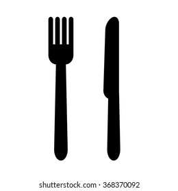 Knife and fork isolated icon