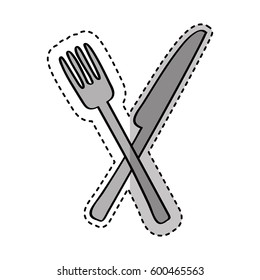 knife and fork kitchen cutlery isolated icon vector illustration design