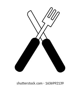 Knife and fork kitchen on white background. vector illustration design.