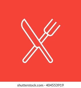 Knife and fork line icon.