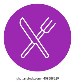 Knife and fork line icon.