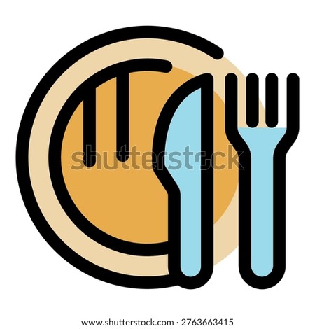 Knife and fork are neatly placed beside a plate, representing proper table setting and dining etiquette