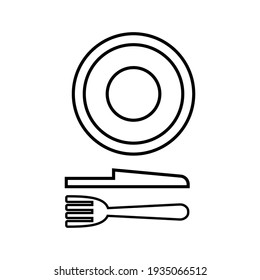 
knife and fork plate icon