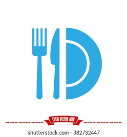 knife fork plate  icon 