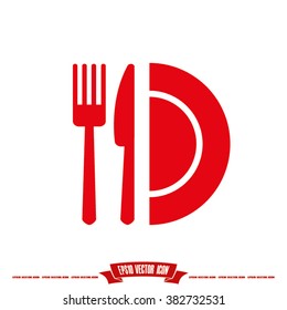 knife fork plate  icon