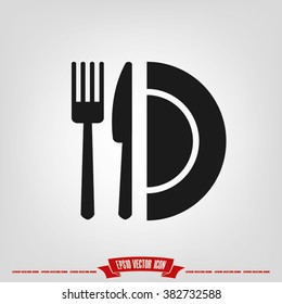 knife fork plate  icon
